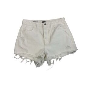 Wild Fable Womens 10 White Super High Rise Button Fly Sexy Rocker Cut Off Shorts
